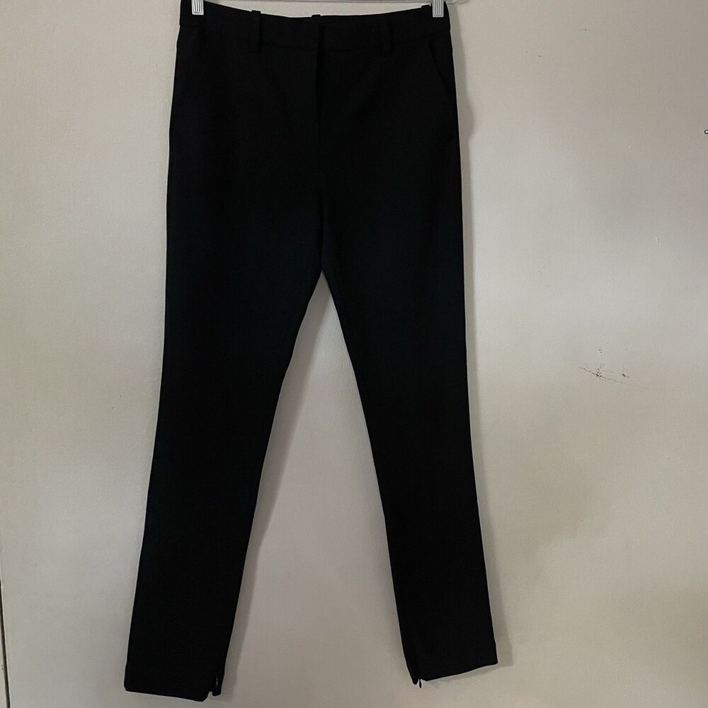 A.L.C Black Pants Sz 6 Zipper Ankle Hem Front Seam Office Classic Chic